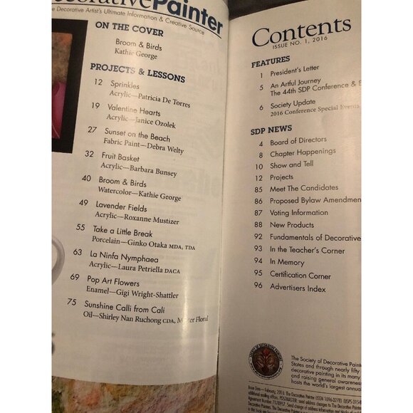 2016 The Decorative Painter Magazine Issue No 1 Broom & Birds Calla Water Lily - Picture 10 of 10